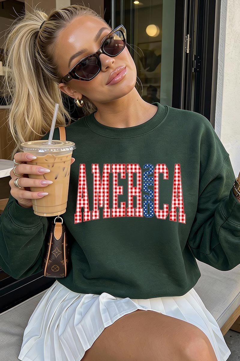 UL180-E3468 God Bless USA Graphic Sweatshirt $20