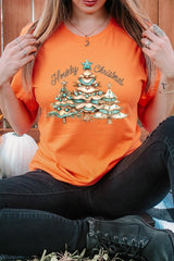 US3001P-E3185 Howdy Christmas Graphic Plus Tee $16