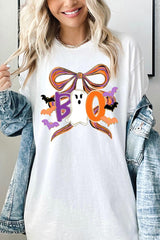 5000P-E3120 Boo Brushstroke Bow Graphic Plus Heavy Cotton Tee $12.75