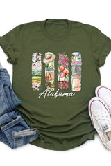 US3001-E3061AL Alabama State Brushstroke Graphic Tee $12.5
