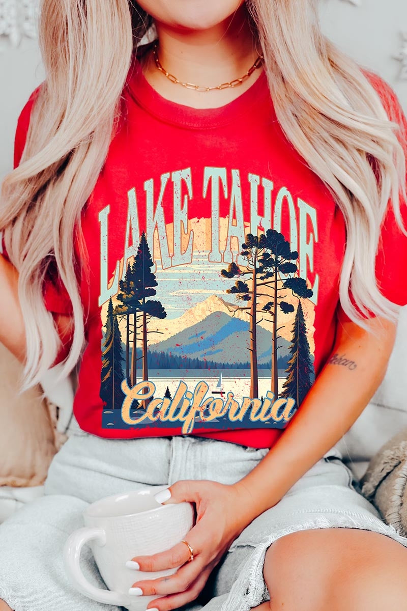 US3001-E3059 Lake Tahoe Graphic Tee $12.5