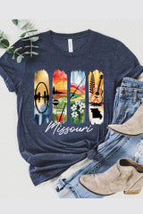 US3001-E3061MO Missouri State Brushstroke Graphic Tee $12.5