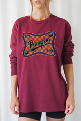 UL240-E3144 Itu2019s pumpkin time Graphic Long Sleeve Tee $13.75
