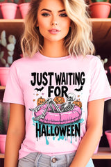 US3001P-E3138 Just Waiting For Halloween Graphic Plus Tee $16
