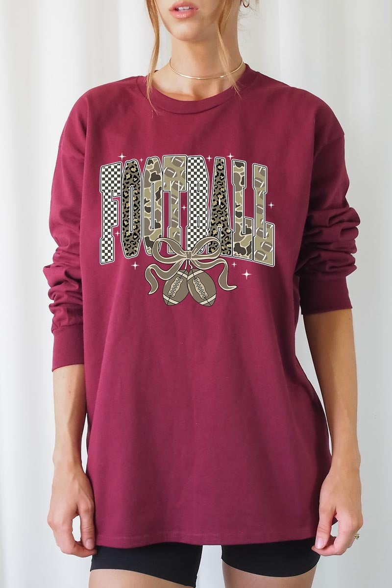 UL240P-E3132 Camo Football Graphic Plus Long Sleeve Tee $17