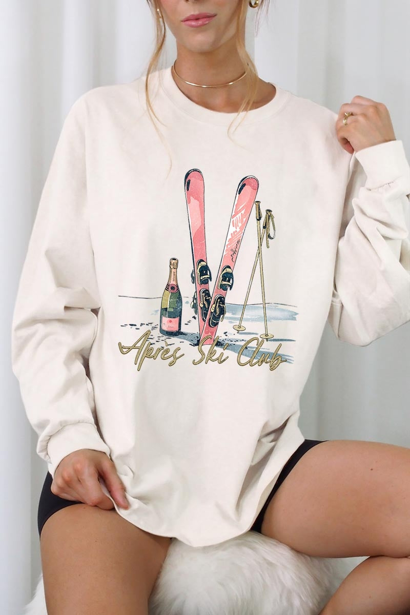 UL240-E3187 Apres Ski Club Graphic Long Sleeve Tee $13.75