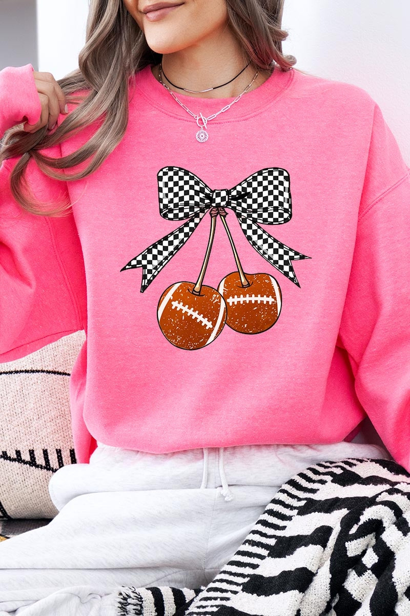 UL180P-E3055 Football Cherries Graphic Plus Sweatshirt $25