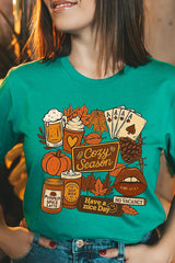 US3001P-E3119 Retro Fall Collage Graphic Plus Tee $16