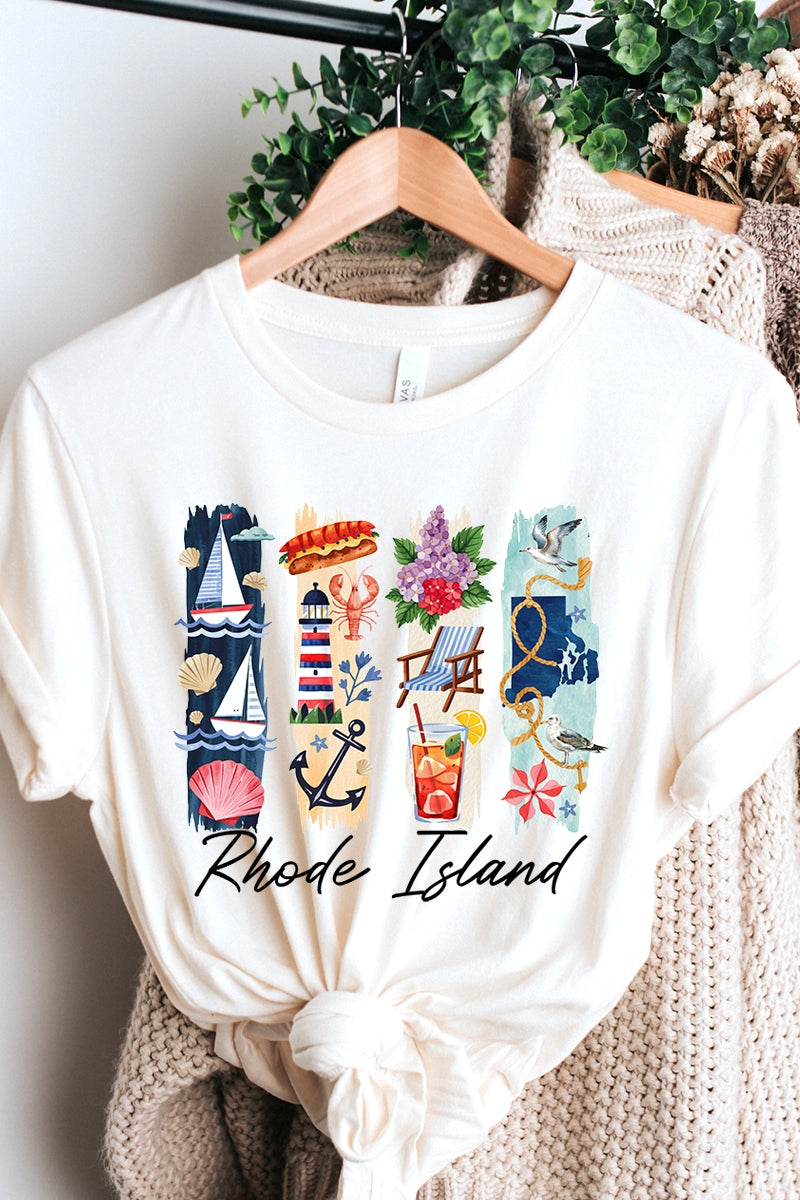 US3001P-E3061RI Rhode Island State Brushstroke Graphic Plus Tee $16