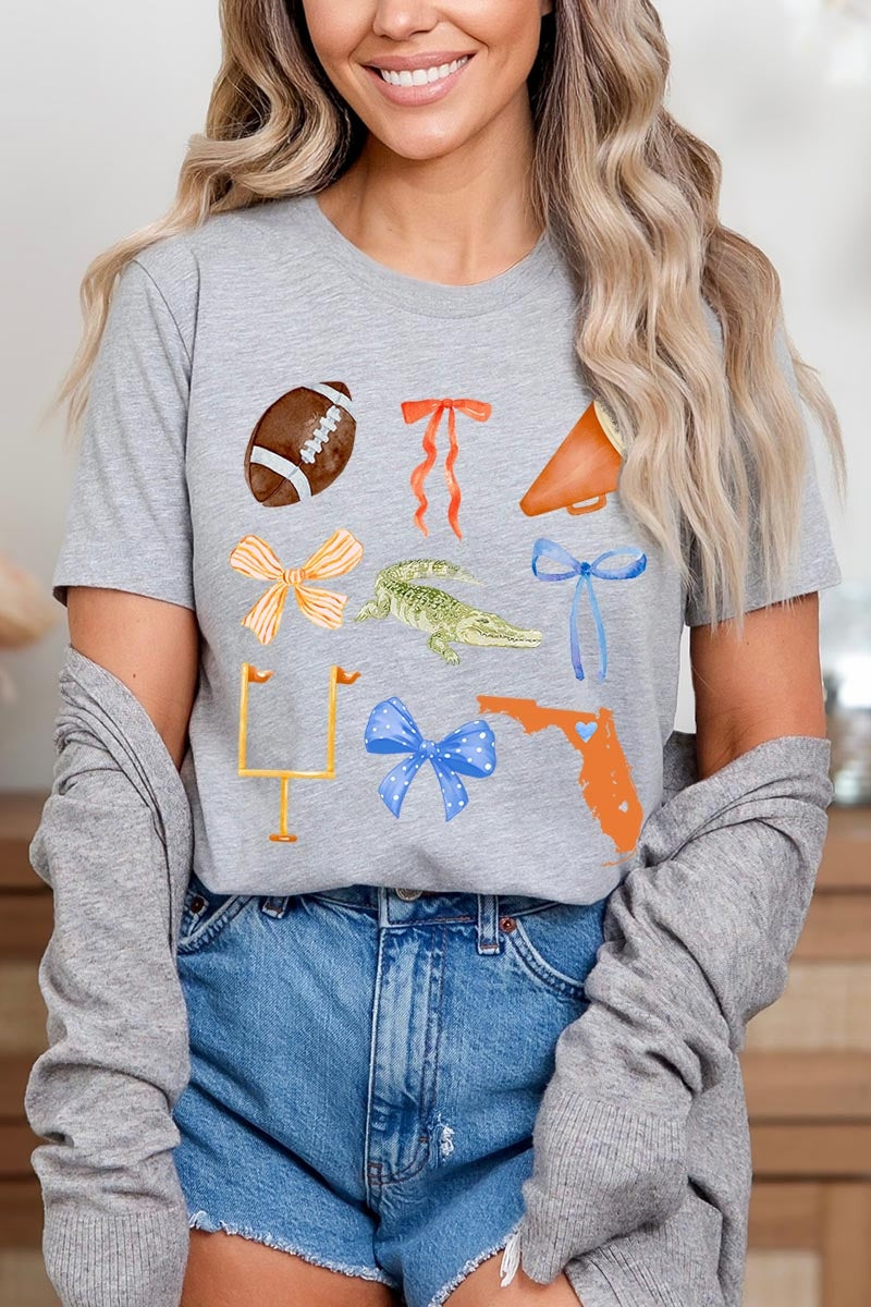 US3001-E3078 Florida Football Graphic Tee $12.5