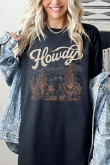 5000P-E3095 Howdy Desert Western Graphic Plus Heavy Cotton Tee $12.75