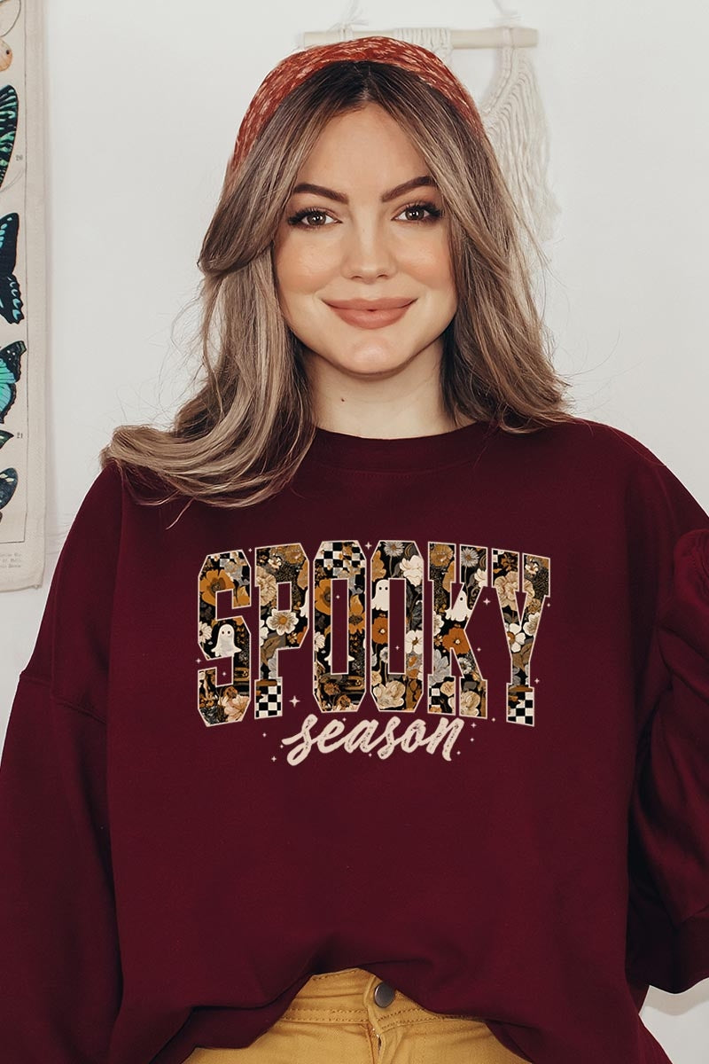 UL180-E3105 Spooky Season Halloween Graphic Sweatshirt $20