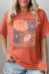 5000-E3067 Consider the Wildflowers Graphic Heavy Cotton Tee $9