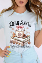 US3001-E3205 Dear Santa Books Graphic Tee $12.5