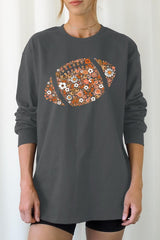 UL240-E3133 Floral Football Graphic Long Sleeve Tee $13.75