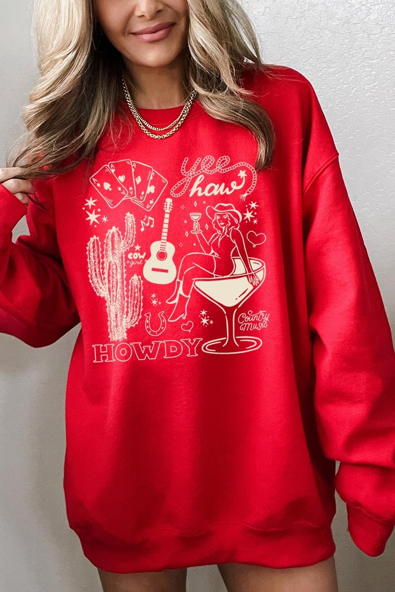 UL180-E3097 Cowgirl Country Music Graphic Sweatshirt $20