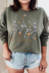 UL180P-E3123 Halloween Skeleton Graphic Plus Sweatshirt $25