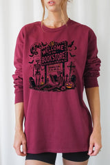 UL240P-E3122 Bookstore Halloween Graphic Plus Long Sleeve Tee $17