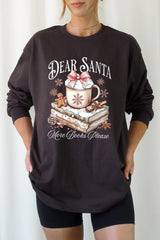 UL240P-E3205 Dear Santa Books Graphic Plus Long Sleeve Tee $17