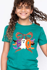 US3001Y-E3120Z Boo Brushstroke Bow Kids Graphic Tee $11