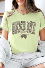 US3001-E3131 Football Game Day Camo Graphic Tee $12.5