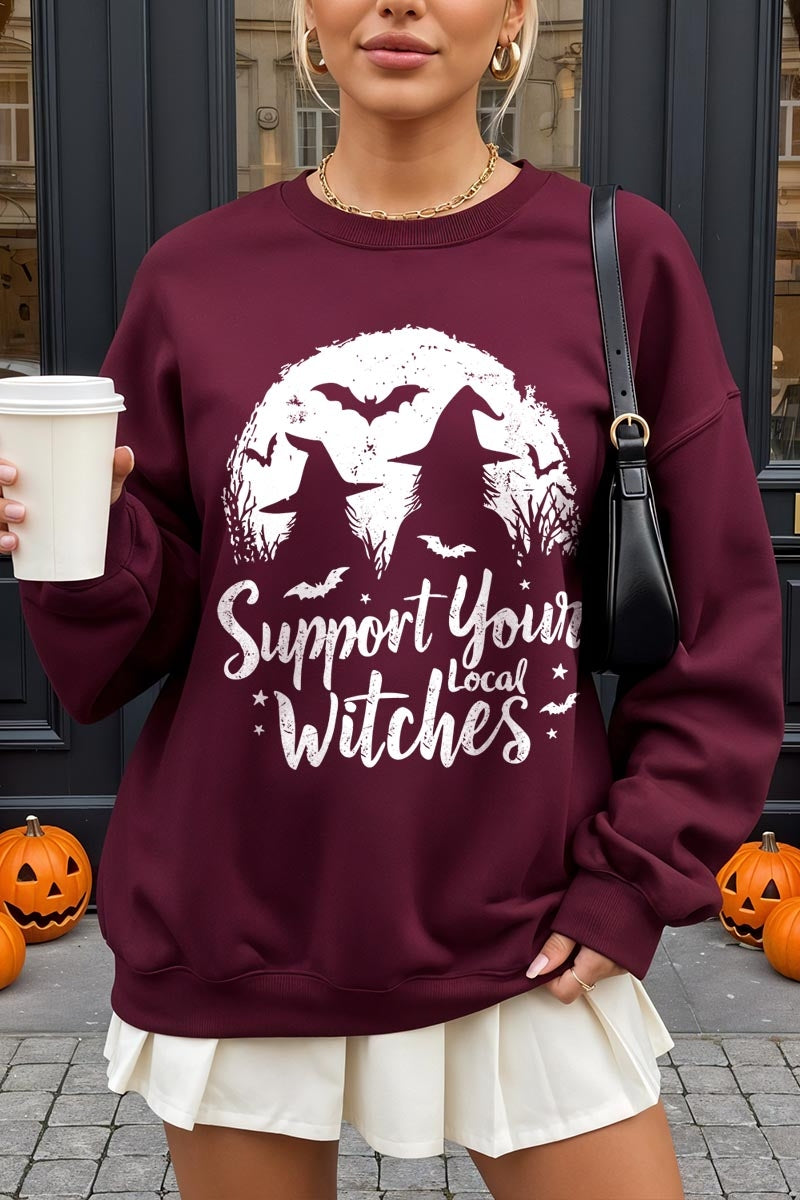 UL180-E3161 Local Witches Halloween Graphic Sweatshirt $20