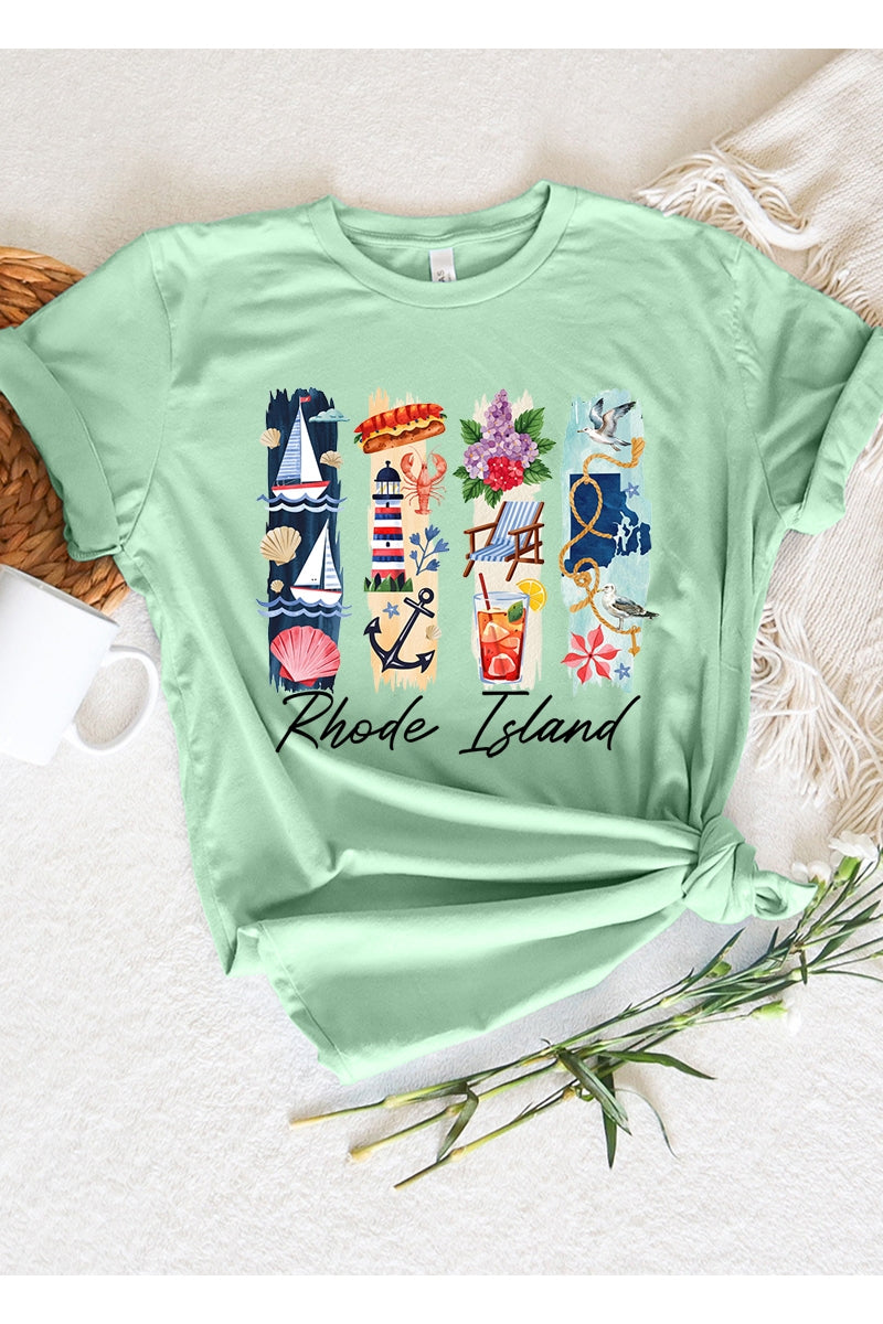 US3001P-E3061RI Rhode Island State Brushstroke Graphic Plus Tee $16
