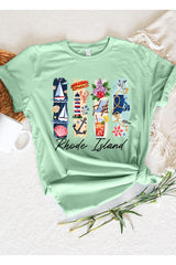 US3001-E3061RI Rhode Island State Brushstroke Graphic Tee $12.5