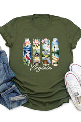 US3001-E3061VA Virginia State Brushstroke Graphic Tee $12.5