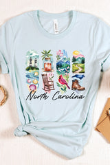 US3001-E3061NC North Carolina State Brushstroke Graphic Tee $12.5