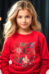 UL180B-E3186Z Floral Christmas Kids Graphic Sweatshirt $20