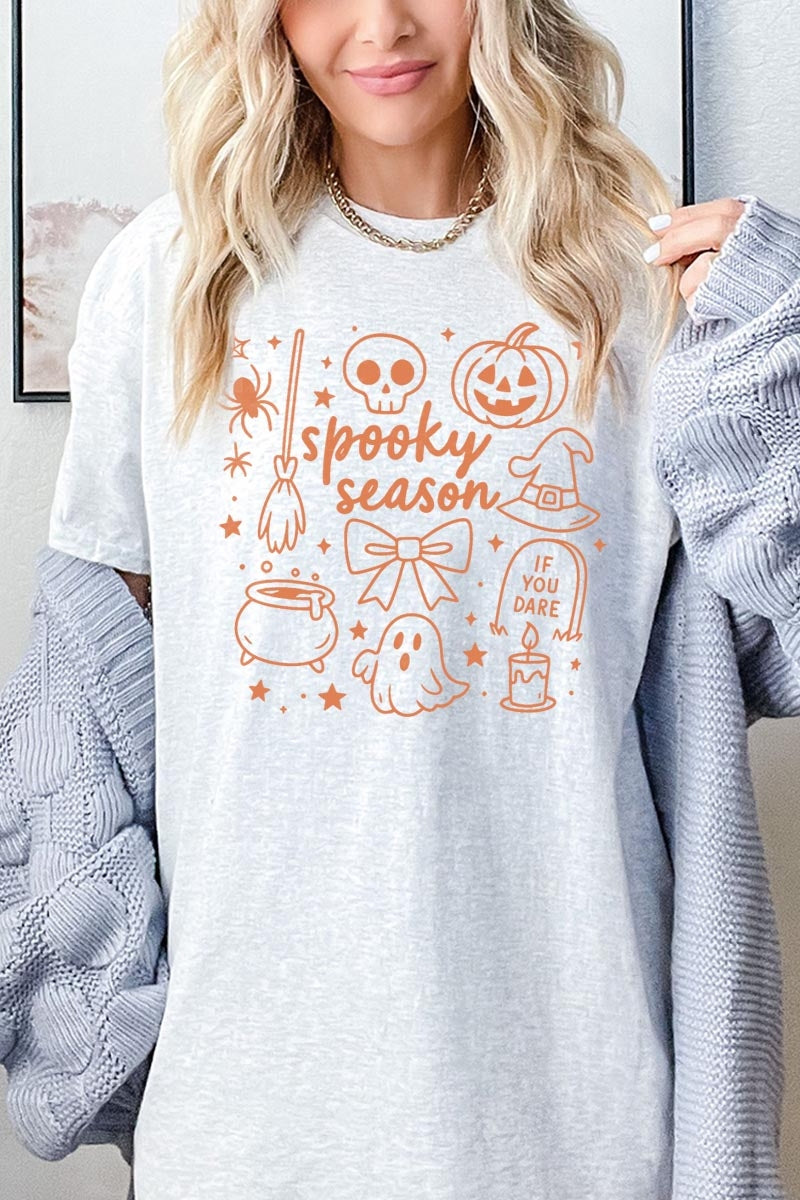 5000-E3141 Halloween Doodle Graphic Heavy Cotton Tee $9