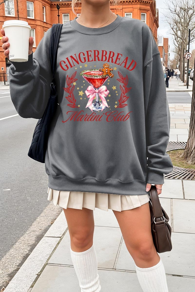 UL180-E3216 Gingerbread Martini Club Graphic Sweatshirt $20
