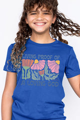 US3001Y-E3066Z Living Proof of a Loving God Kids Graphic Tee $11