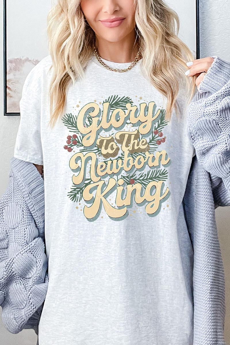 5000-E3220 Glory to the Newborn King Graphic Heavy Cotton Tee $9