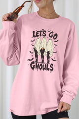 UL240P-E3160 Letu2019s Go Ghouls Ghost Graphic Plus Long Sleeve Tee $17