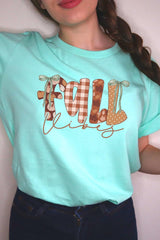 US3001-E3071 Fall Vibes Rustic Script Graphic Tee $12.5