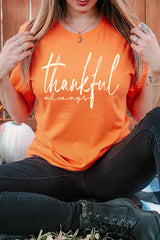 US3001P-E3170 Thankful Graphic Plus Tee $16