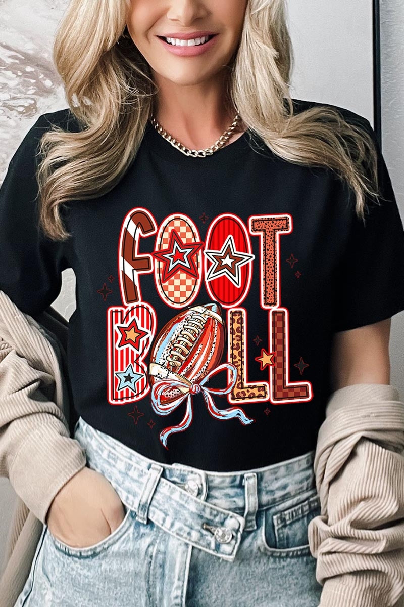 US3001-E3053 Brushstroke Football Graphic Tee $12.5