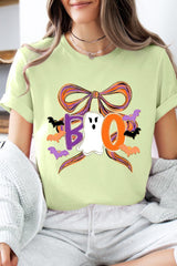 US3001P-E3120 Boo Brushstroke Bow Graphic Plus Tee $16