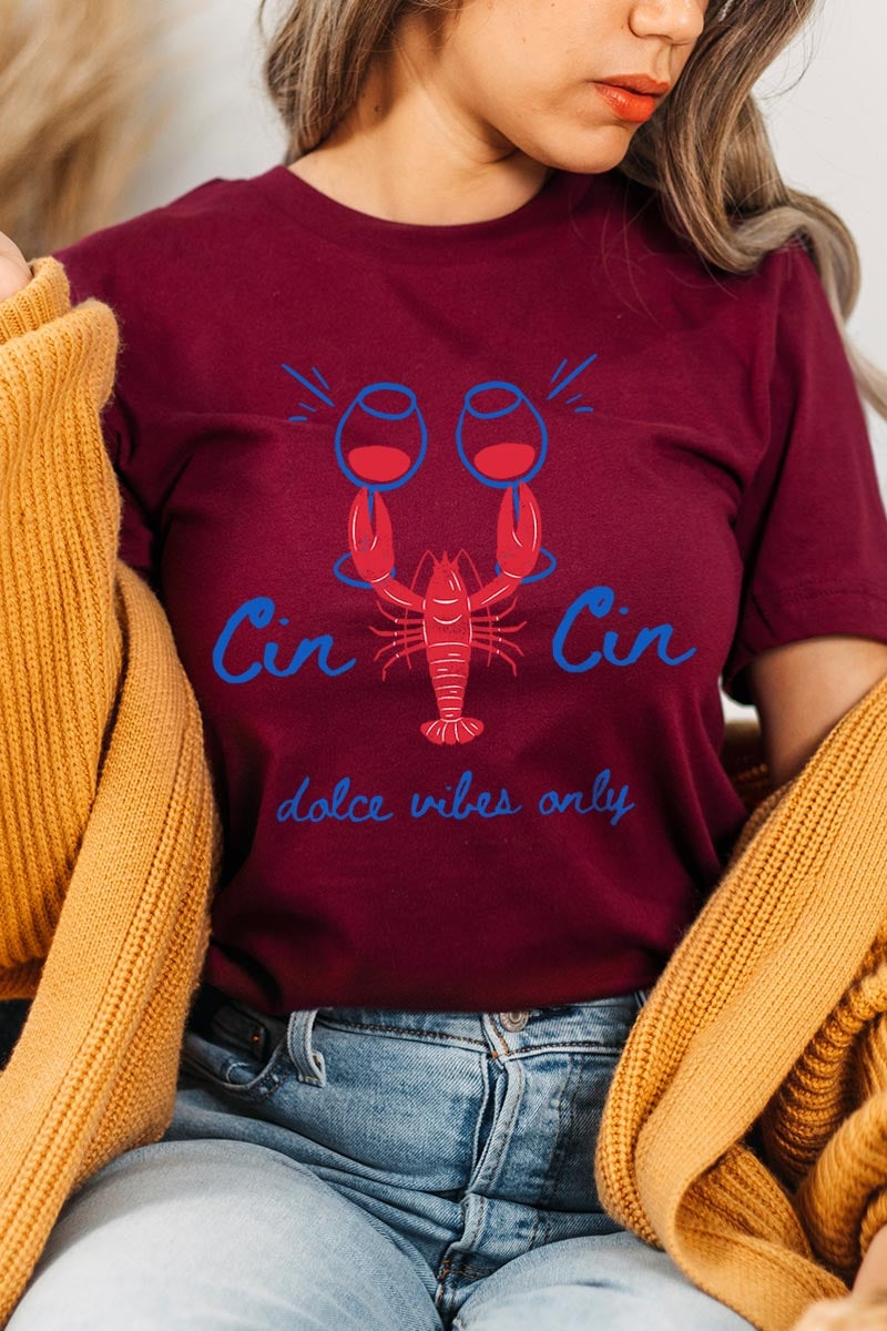 US3001-E3069 Cin Cin Lobster Celebration Graphic Tee $12.5