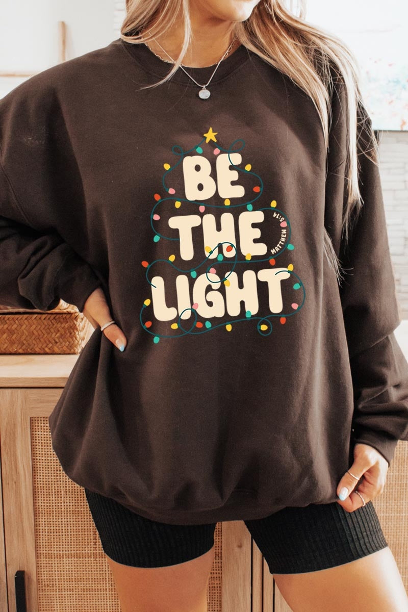 UL180-E3202 Be the Light Christmas Graphic Sweatshirt $20