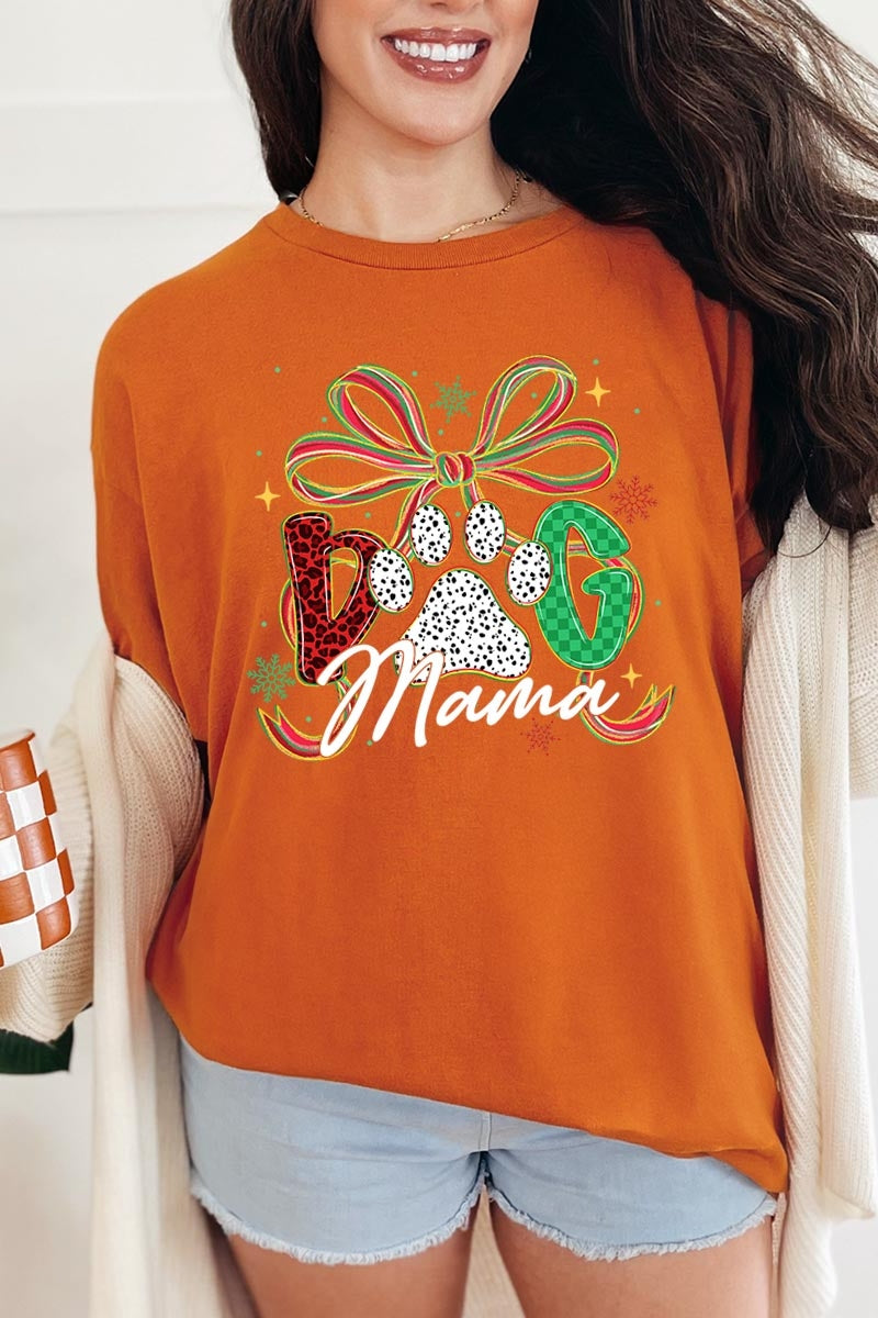 5000P-E3194 Dog Mama Christmas Paw Graphic Plus Heavy Cotton Tee $12.75