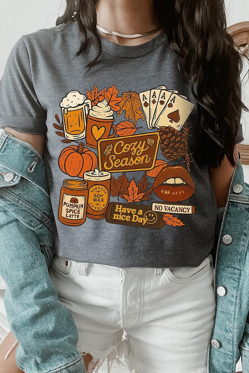 US3001P-E3119 Retro Fall Collage Graphic Plus Tee $16