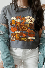 US3001P-E3119 Retro Fall Collage Graphic Plus Tee $16
