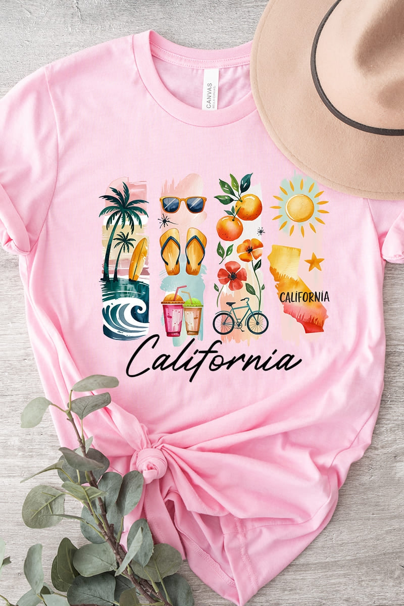 US3001P-E3061CA California State Brushstroke Graphic Plus Tee $16
