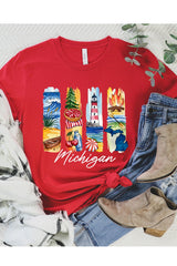 US3001P-E3061MI Michigan State Brushstroke Graphic Plus Tee $16