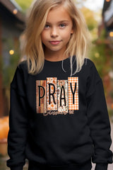 UL180B-E3166Z Pray Fall Christian Kids Graphic Sweatshirt $20