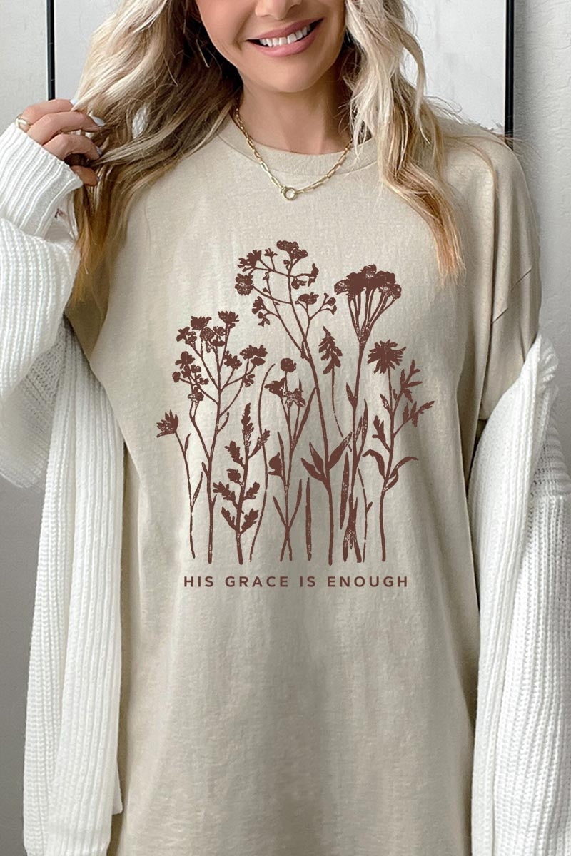5000P-E3146 Christian Wildflower Graphic Plus Heavy Cotton Tee $12.75