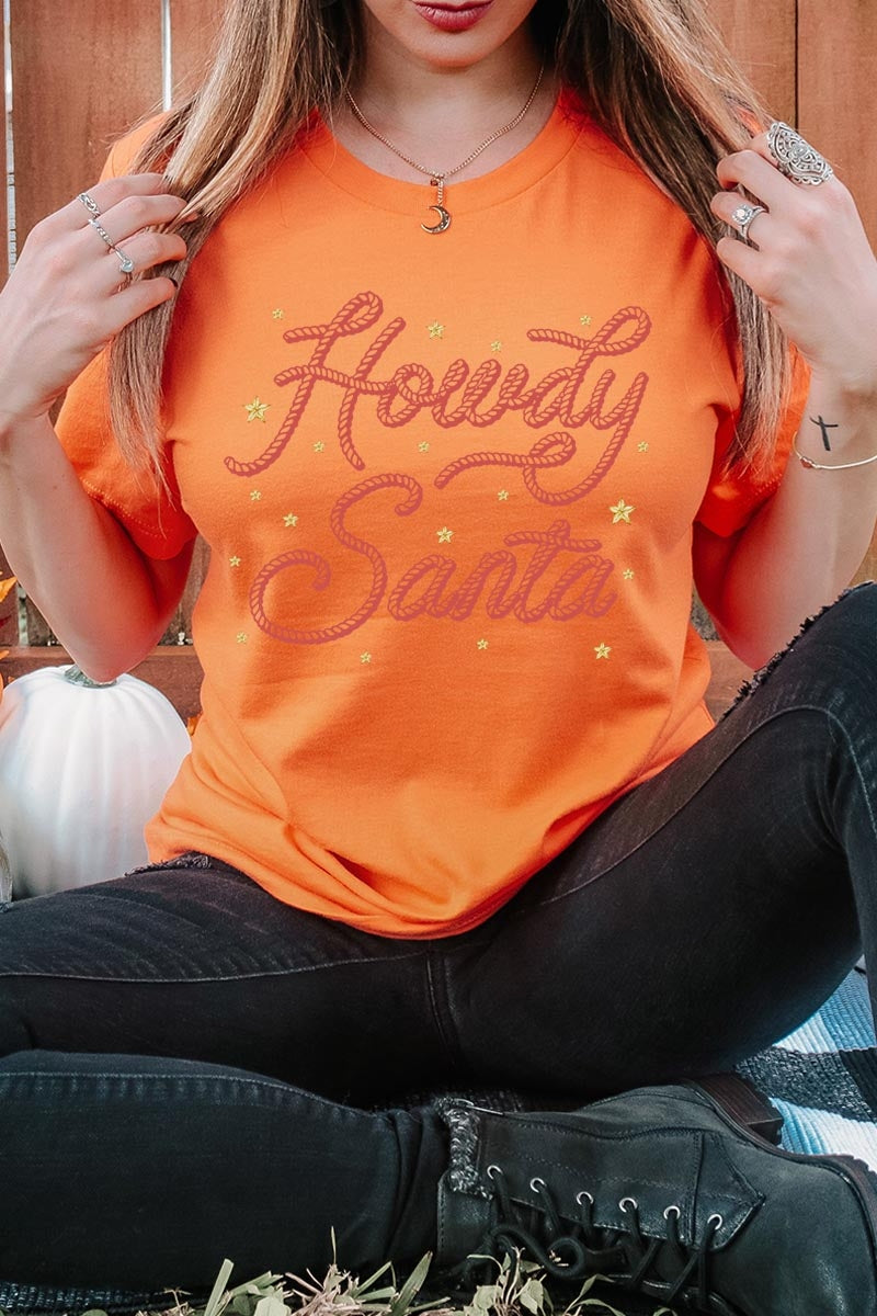 US3001-E3199 Howdy Santa Graphic Tee $12.5
